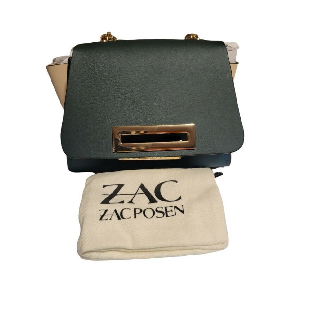 NEW Zac Posen style ZP5980-446 Eartha Iconic Mini Chain Crossbody Green/cream